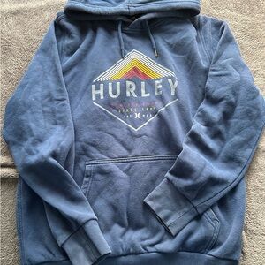 Hurley Vintage Blue Hoodie with Multicolor Design